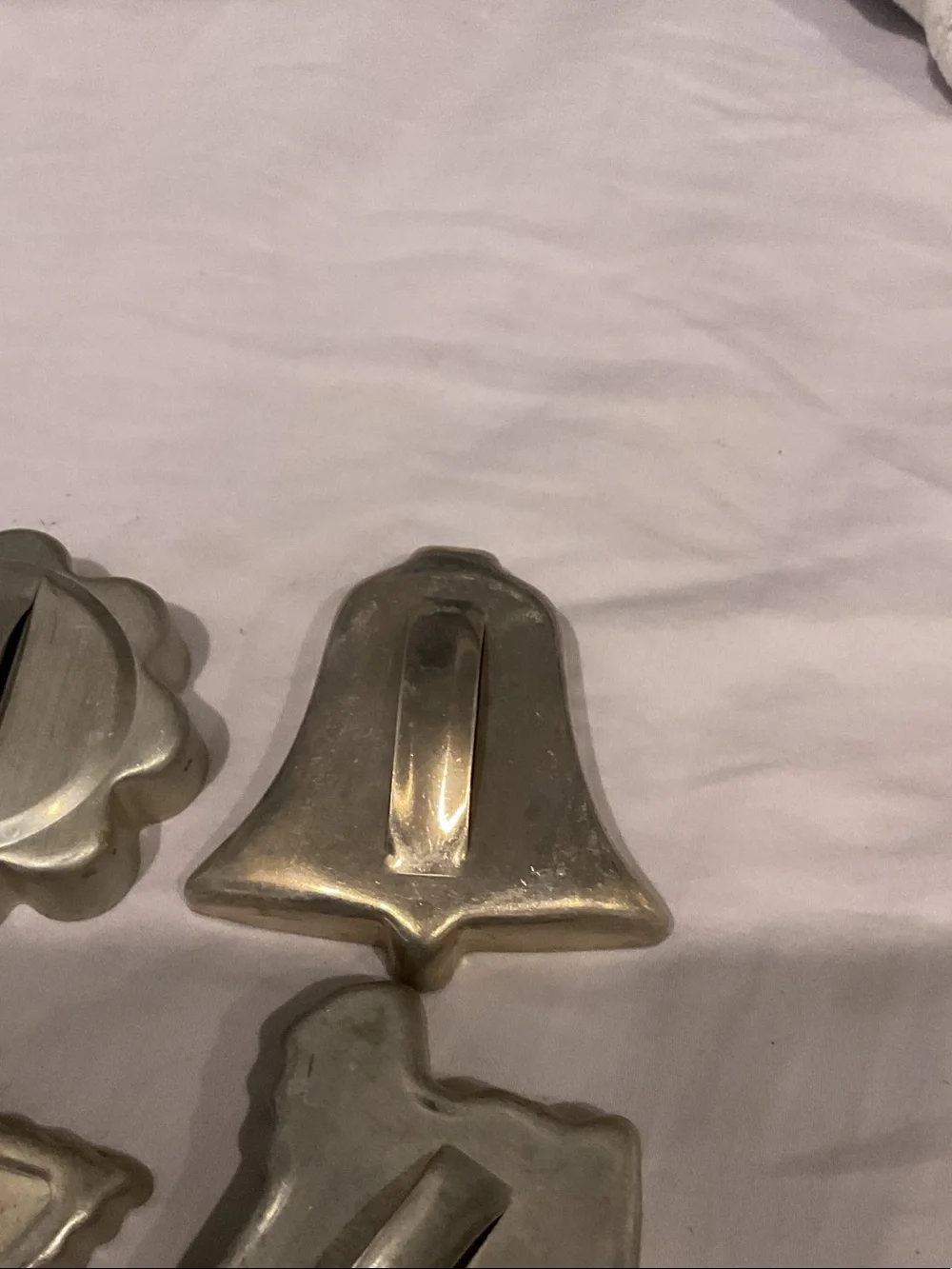 Vintage Aluminum Cookie Molds - Flower, Bell, Star & Angel Set
